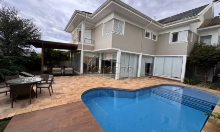 Sobrado de alto padrão à venda no condomínio terras de piracicaba com área construída de 494,39 m² | 4 suítes e 4 vagas de garagem
