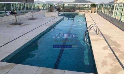 PORTEIRA FECHADA - STUDIO - TIPO QUARTO E SALA COM AMPLO TERRAÇO COM VISTA PARA O MAR - SEMI-NOVO! - LAZER COM PISCINA E S.DE FESTAS