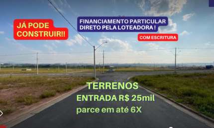 VENDE Lote/Terreno  ENTRADA 25mil dividido em até 6x, Loteamento    Novo  Badra - Suzano - SP