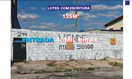 Vende Terreno 125m2 com escritura, Entrada 40mil divido em 4x , bairro jardim Napoples - Itaquaquecetuba - SP