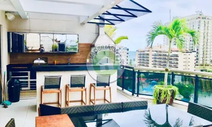 Cobertura à venda na barra da tijuca, rio de janeiro-rj: 3 quartos, 1 suíte, 4 salas, 2 vagas de garagem, 260m² de área.