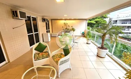 Apartamento para locação no Recreio dos Bandeirantes, Rio de Janeiro-RJ  3 quartos, 1 suíte, 1 sala, 3 vagas de garagem  Alugue Mobiliado