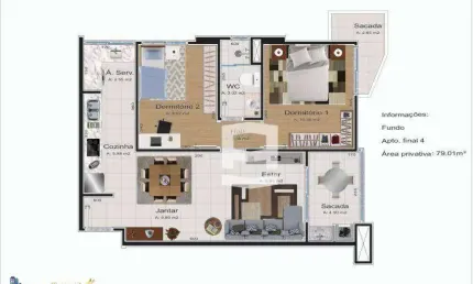 Apartamento com 2 dormitórios à venda, 58 m² por R$ 480.000,00 - Barra Funda - Apucarana/PR