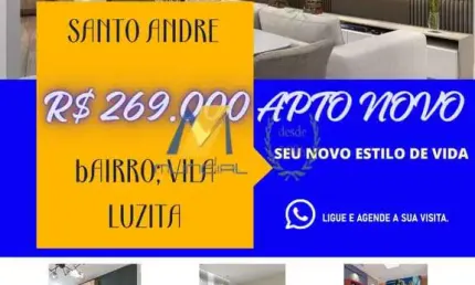 Apartamento com 2 quartos à venda na Rua Orange, Vila Luzita, Santo André, 39 m2 por R$ 269.000