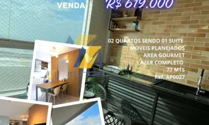 Apartamento com 2 quartos à venda na Av. Mário Covas Junior, Vila Atlântica, Mongaguá, 77 m2 por R$ 619.000