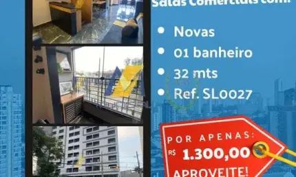Sala comercial com 19 salas para alugar no Parque Jaçatuba, Santo André , 23 m2 por R$ 1.300