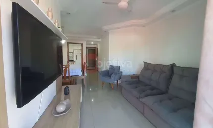 Apartamento linear, 3 quartos, mobiliado, Passagem - Cabo Frio