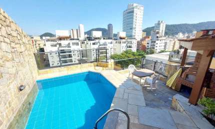 Cobertura Duplex, 2 dorms, 2 vagas, Enseada (lado praia)