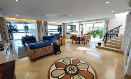 Cobertura vista para o mar, 5 dorms., 4 vagas, Enseada