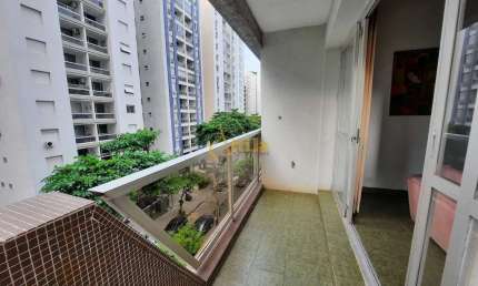 Apto 4 dorms., 100 mts praia Pitangueiras, sacada, 1 vaga