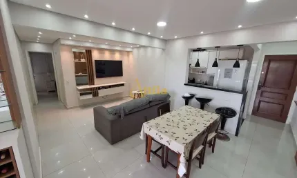 Apto vista mar, 3 dorms., 200mts praia Enseada, 1 vaga
