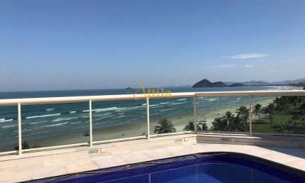 Cobertura pé na areia com vista para o mar com 4 dormitórios