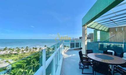 Cobertura pé na areia com vista panorâmica para o mar, 4 suítes