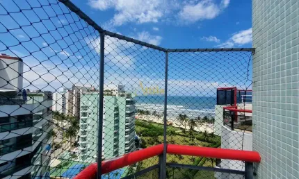 Cobertura alto padrão 3 dorms., pé na areia com vista mar