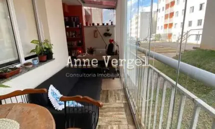 Apartamento 2 quartos com varanda à venda em Cotia com 1 vaga de carro 59m2 atrás do Colégio Adventista com móveis planejados