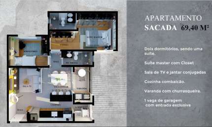 Apartamento à venda, 69 m² por R$ 460.000,00 - Doutor Paulo Prata - Barretos/SP