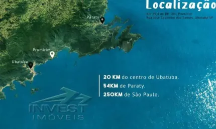 Ubatuba, Praia do Prumirim - Belo lote semi aclive, ótima localização testada de 20m e área de 750m2