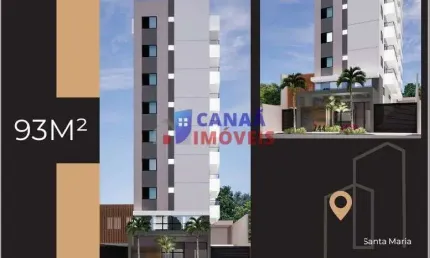 Super apartamento 3 quartos com suíte, 93m² e duas vagas de garagem bairro santa maria