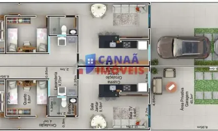 Casa com 2 quartos, sendo 1 suite - b. planalto uberlândia