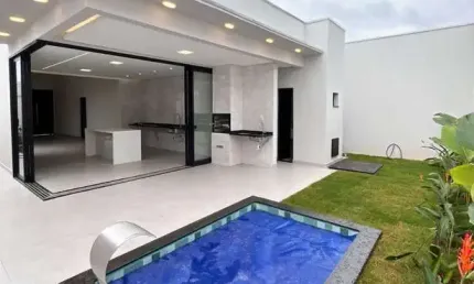 Detalhamento/Dados técnicos: * 163 m2 construção + 5 m2 piscina  * 308 m2 terreno - Térrea - Todos ambientes da área social da casa integrados(sala 2 ambientes/cozinha/gourmet/quintal) - 3/4; sendo 3 