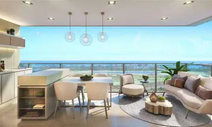 Apartamento 4 suítes  vista campo golfe, lagoa e  frontal mar