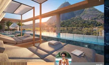 Studio 1 quarto com vista Cristo Redentor ou Pão de Açucar.