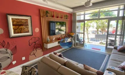 BELÍSSIMO APARTAMENTO DE FRENTE PARA PRAIA DE ITARARÉ, SÃO VICENTE, 160M², 3 QUARTOS, 1 SUÍTE 1 BANHEIRO, 1 VAGA DE GARAGEM COLETIVA SUFICIENTE
