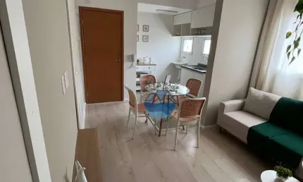 APARTAMENTOS NOVO NO ESTUÁRIOS, 39,53M² - 2 QUARTOS, SALA, COZINHA E BANHEIRO – 1 VAGA – ELEVADOR - FRENTE COM SACADA