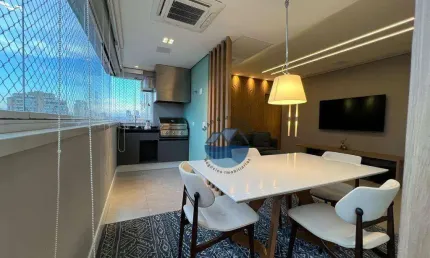 Belíssimo apartamento duas quadras da praia do gonzaga, 91m², 2 quartos, 1 suíte, 3 banheiros, 1 vaga de garagem privativa