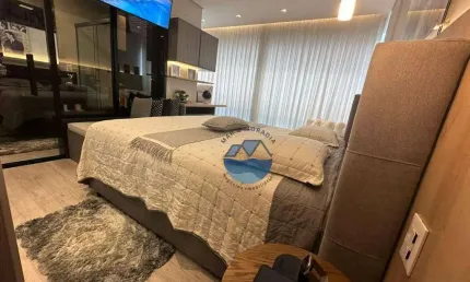 Apartamento de alto padrão com 1 dormitório à venda, 91 m² por R$ 2.756.000 - Aparecida - Santos/SP