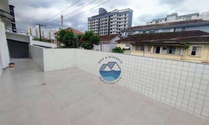 Casa Sobreposta Alta com 3 dormitórios para alugar, 140 m² por R$ 3.500/mês - Campo Grande - Santos/SP