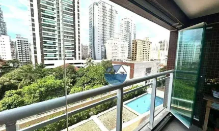 Apartamento à venda, 2 Quadras da Praia, 3 Quartos com SACADA - Pompéia em Santos