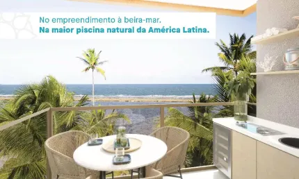 apartamento frente mar pé na areia, 02 quartos, 02 vagas