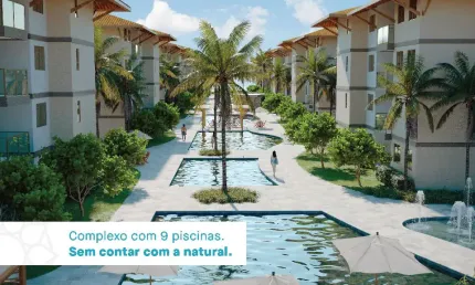 Apartamento 02 quartos, 01 suíte, beira mar, muro alto