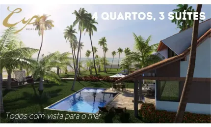 A casa , 217 m²,04qts, 03 suítes, pé na areia do cupe, 02 vagas