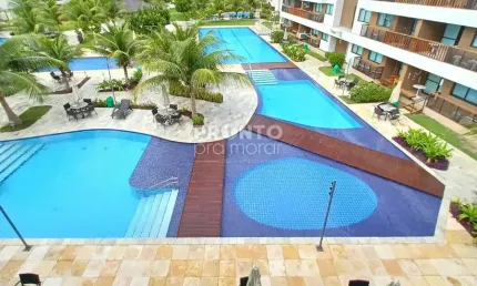 Excelente apartamento duplex mobiliado localizado na praia do cupe próximo à porto de galinhas, com 67,09m² de área útil.