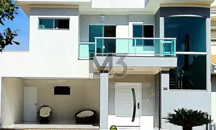 Sobrado à venda em paulínia, parque brasil 500, com 3 suítes, com 295 m², reserva real