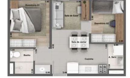 Apartamento com 2 quartos à venda na Avenida Alexandre Mackenzie, 619, Jaguaré, São Paulo