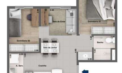 Apartamento com 2 quartos à venda na Avenida Alexandre Mackenzie, 619, Jaguaré, São Paulo