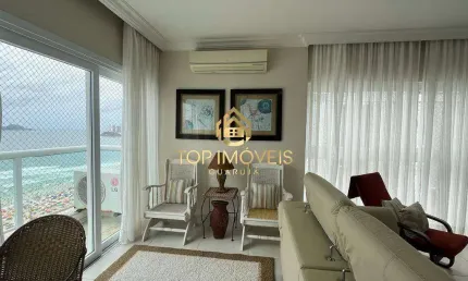 Apartamento frente para o mar com varanda praia de pitangueiras guarujá sp