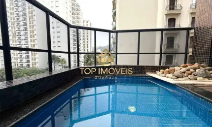 Apartamento com piscina a poucos metros da praia em pitangueiras guaruja sp