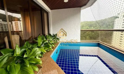 Apartamento com piscina e varanda gourmet na Praia de Pitangueiras Guarujá