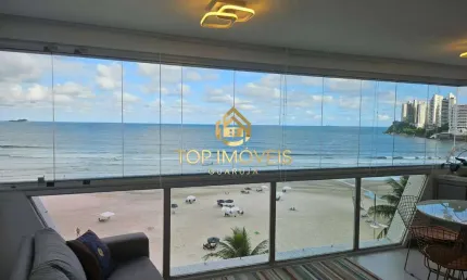 Apartamento frente mar mobiliado lazer total praia das astúrias guarujá sp
