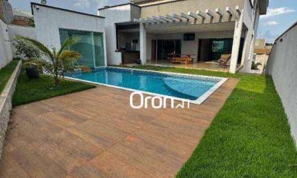 Sobrado mobiliado com 4 dormitórios à venda, 475 m² por R$ 3.420.000 - Condomínio do Lago - Goiânia/GO