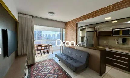 Flat mobiliado com 1 dormitório à venda, 45 m² por r$ 420.000 - setor marista - goiânia go