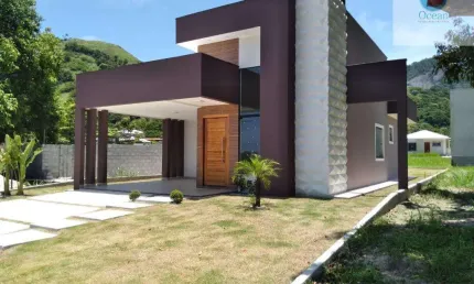 Ocean vende:  marica, condomínio, casa 3quartos, (1suíte), porcelanato. casa pé direito alto moderno
