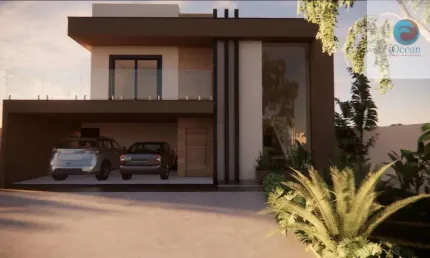 Ocean vende: Maricá, Alphaville 2, Lançamento, casa 4 suítes, churrasqueira, piscina, placa solar