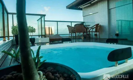 Cobertura com 4 dormitórios à venda, 274 m² por r$ 2.190.000,00 - poço - cabedelo/pb