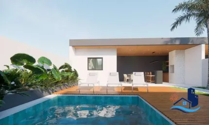Casas Modernas 3 quartos sendo 1 suíte com Edícula e opção com Piscina