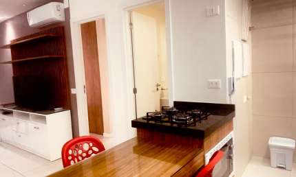 Apartamento para locação, 45m2, 1/4, mobiliado, lavabo, vaga de garagem